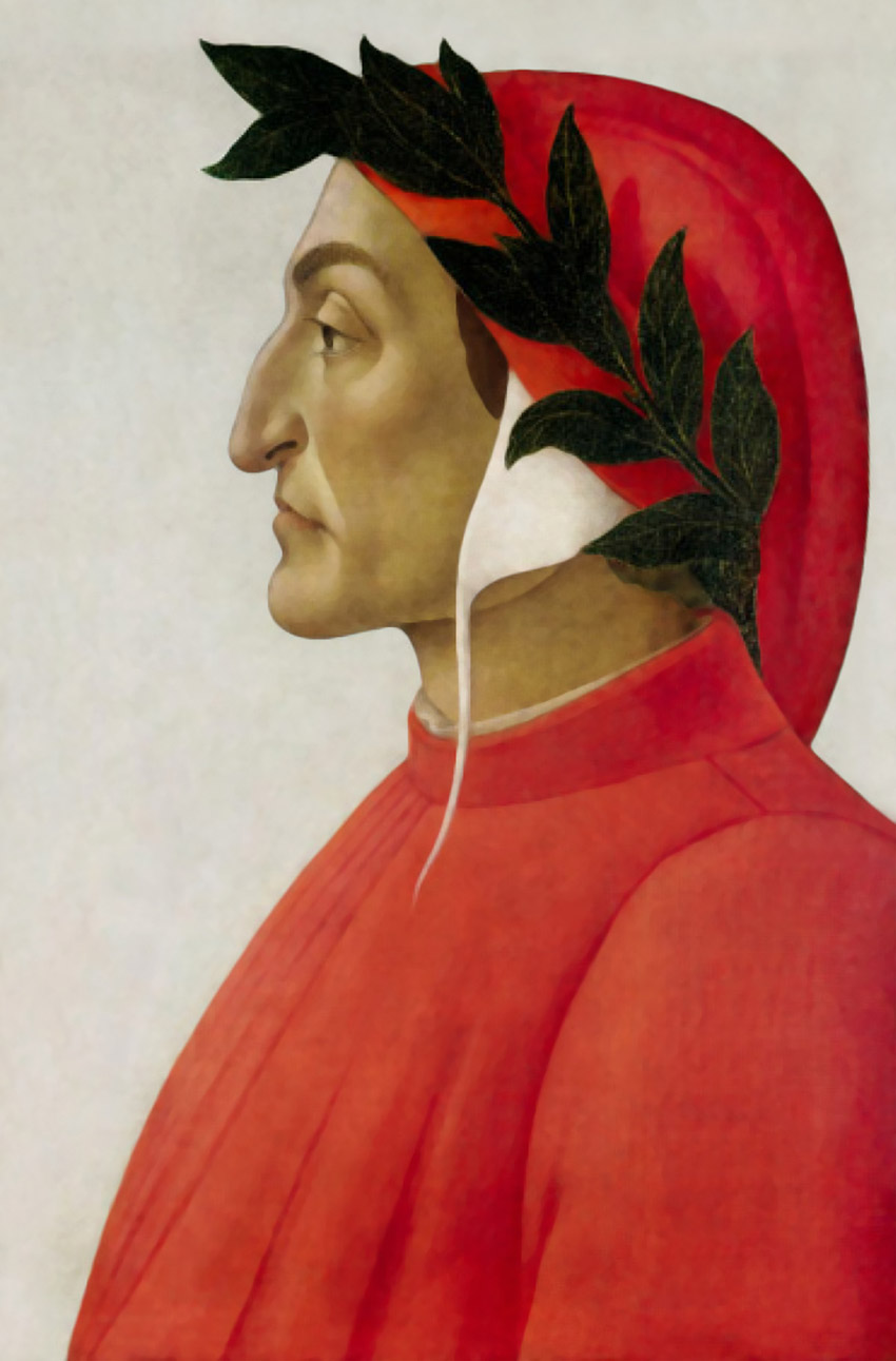 Portret van Dante Alighieri door Sandro Botticelli